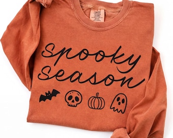 Comfort Colors® Spooky Season Halloween Shirt, Womens Fall Graphic Tee, Trick Or Treat