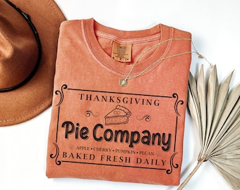 Comfort Colors® Thanksgiving Pie Shirt, Pumpkin Pie Shirt, Thanksgiving Shirt for Women, Fall Shirt, Thanksgiving Gifts, Pumpkin Pie Co Tee