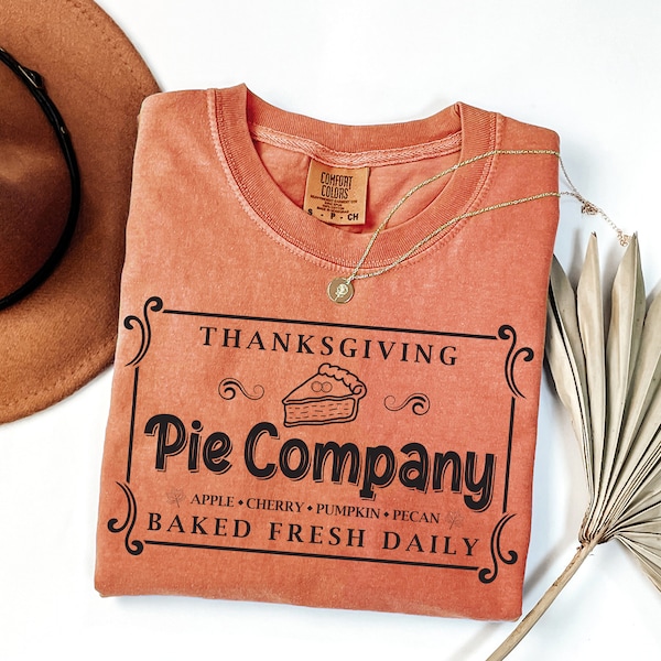 Comfort Colors® Thanksgiving Pie Shirt, Pumpkin Pie Shirt, Thanksgiving Shirt for Women, Fall Shirt, Thanksgiving Gifts, Pumpkin Pie Co Tee