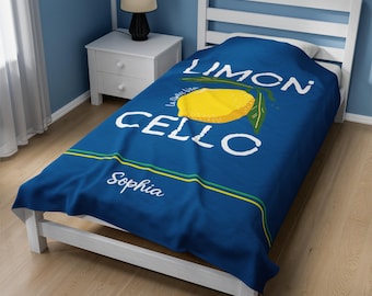 Personalized Limoncello Blanket: Amalfi Coast Lemon, Italy Gift