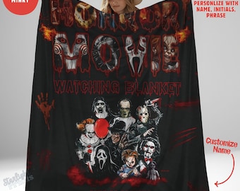 Manta de terciopelo de película de terror personalizada: regalo para fanáticos de las películas de terror
