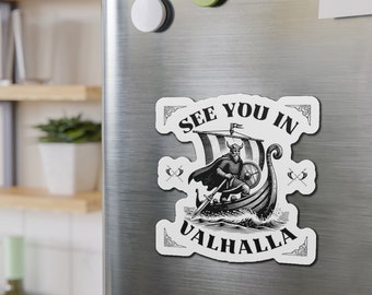 Manly gifts Viking Magnet Valhalla, Man Magnet, Viking Gifts For Him, Vikings Magnet Axe Ship Norse Mythology Magnet Fridge, Mini Gift Funny