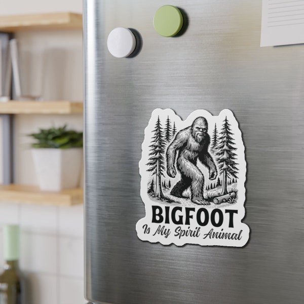 Big Foot Funny Magnet, Sasquatch Fridge Magnet, Die Cut Waterproof Fridge Magnet, Mini Gifts for Husband Boyfriend, Mini Gifts for Friends