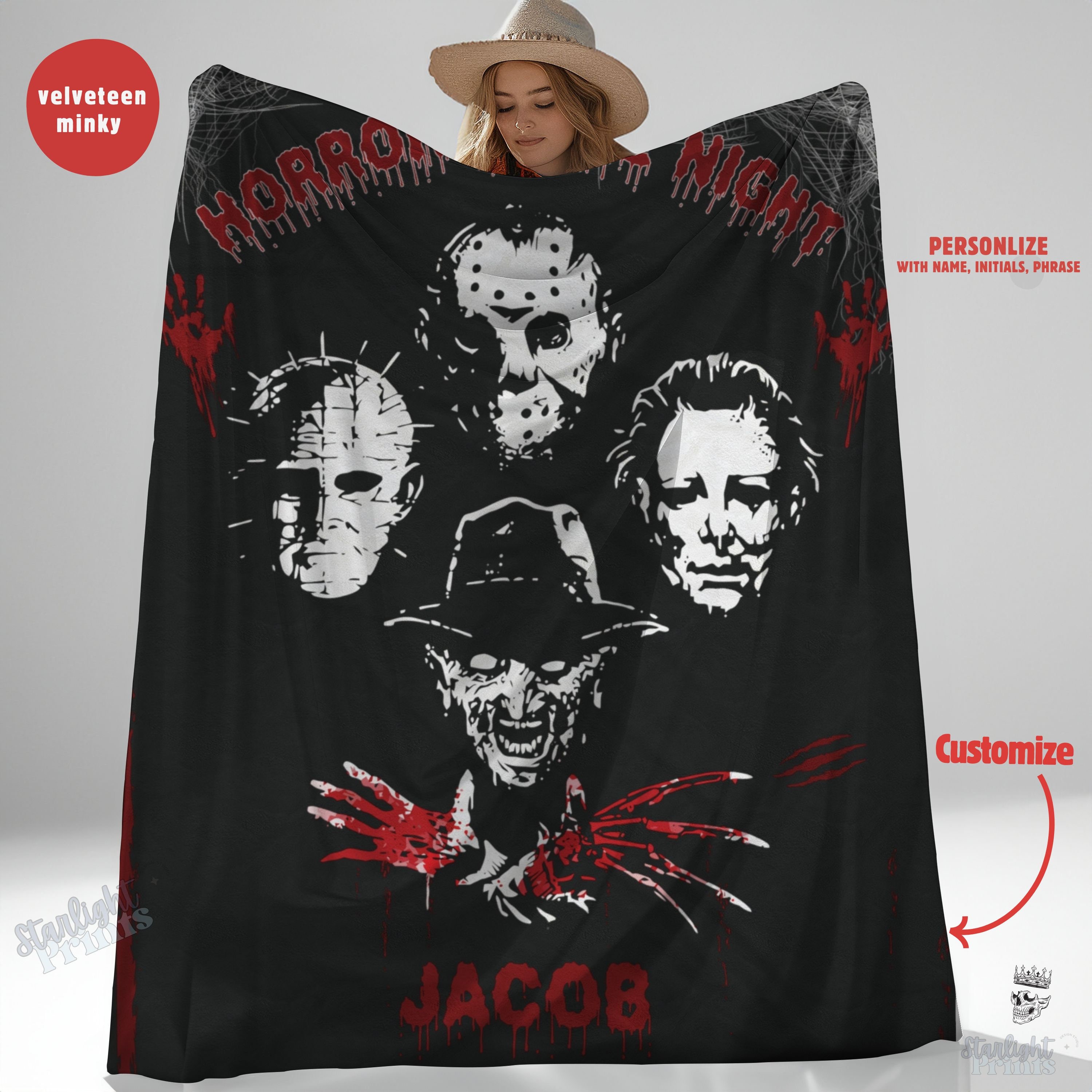 Horror Blanket Personalized Horror Movie Blanket Horror Movie Lover Jason Voorhees Horror Movie Gift Vintage Horror Decor Velveteen Etsy Canada