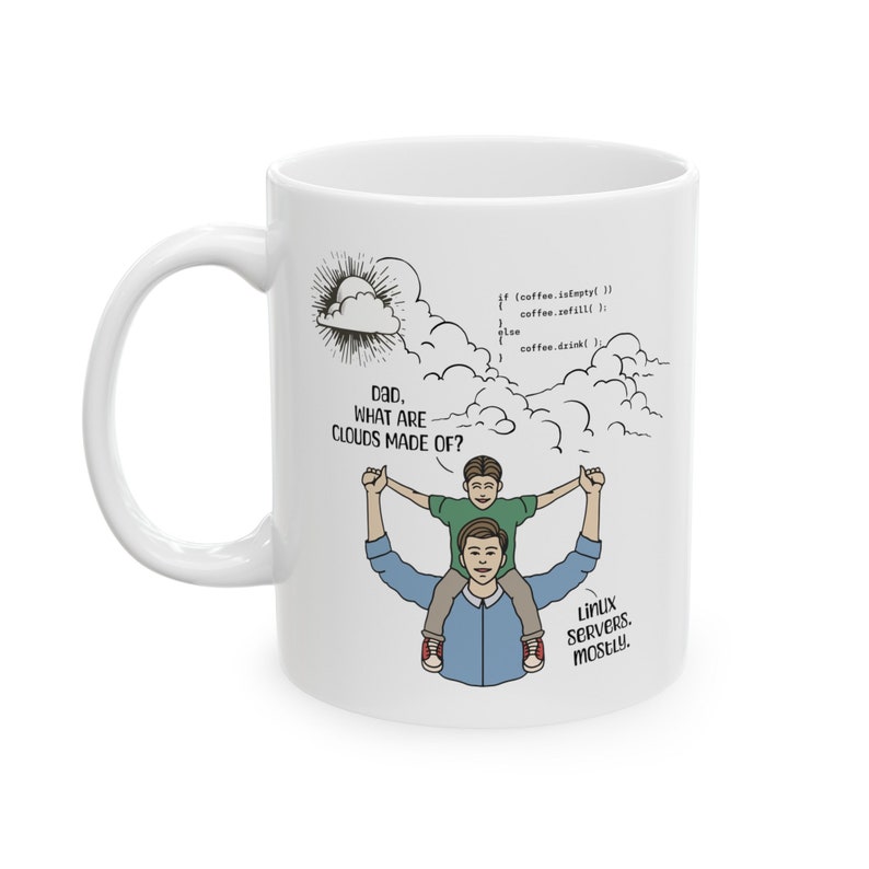 Funny Coding Coffee Mug: Cloud Computing, Linux Servers (15 oz) image 5
