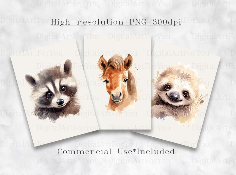 Safari Baby Animals 20pc PNG & SVG Safari Animals Clipart - Etsy