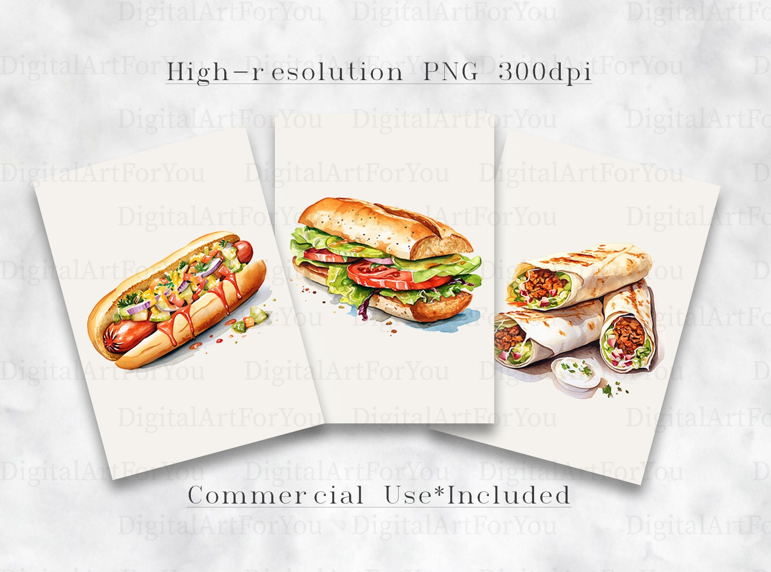 Fast Food Clipart 25pc PNG & SVG Street Food Clipart Transparent