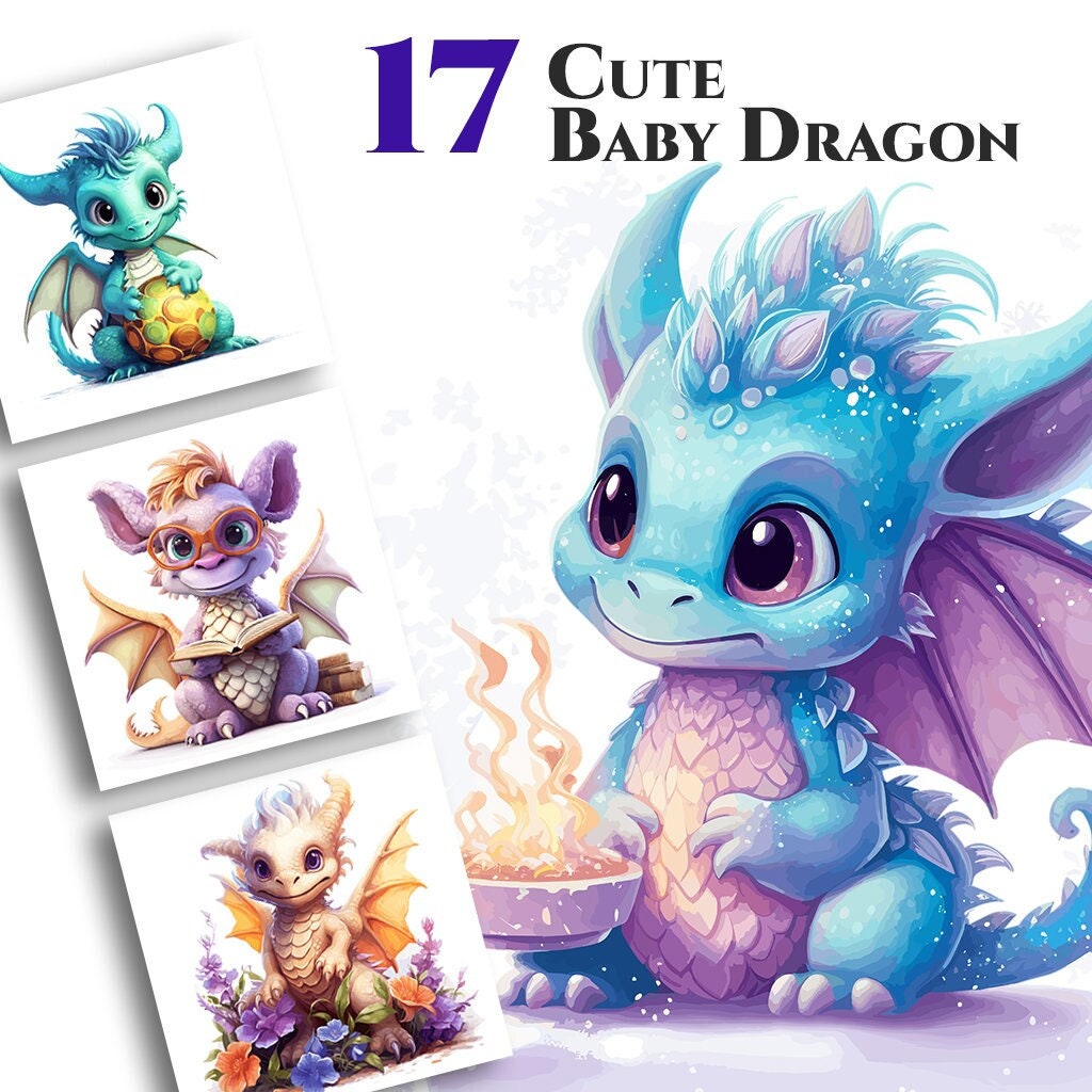 Baby Dragon Sticker Sheet, Cute Dragon Stickers, Fantasy Stickers