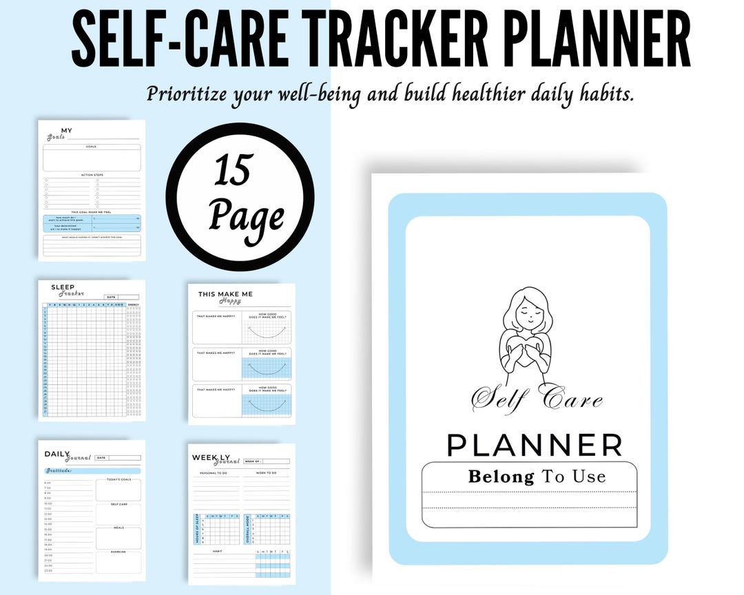 Self-care Planner | Wellness Journal | Printable Mental Health Tracker ...