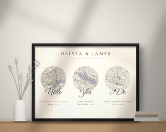 Hallo, ja ik wil! Kaartprint, alle formaten beschikbaar, gepersonaliseerd huwelijksgeschenk, gepersonaliseerde hartkaart, jubileumgeschenk, digitale download
