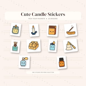 Candle Vinyl Stickers — Choose a Candle, Diffuser or Fragrance Design