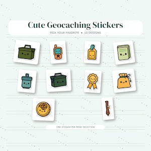 Geocaching Vinyl Stickers — Choose a Cache, GPS or Trail Essential