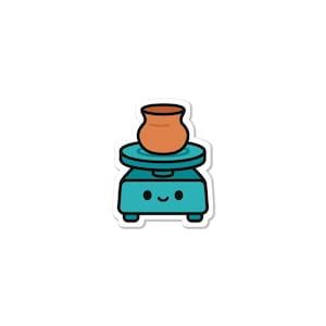 Adesivo fofo de roda de oleiro