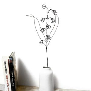 Flor de alambre de lirio de los valles / Regalo de flores de arte de alambre / Decoración del hogar / Decoración de oficina / Flor de alambre 3D / Flor de nacimiento de mayo.