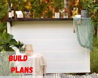 Folding Bar Plans, PDF Download, Portable Collapsible Bar, Build Plans, Mobile Bar Plan with Ice, Wedding bar, Concession Stand.
