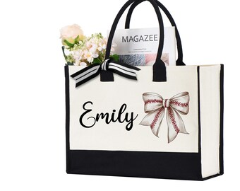 Custom Baseball Tote, Baseball Gifts, Baseball Mom Bag, Baseball Mom Tote, Baseball Gift Bag