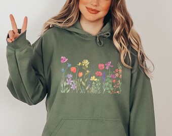 Flower Design Hoodie, Hoodie With Flowers, Flower Girl Gifts