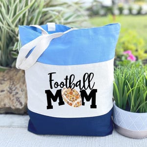 Football Mom Tote Bag, Football Mom Bag, Canvas Football Mom Bag, Football Mom Gift, Football Season Bag, Game Day Bag