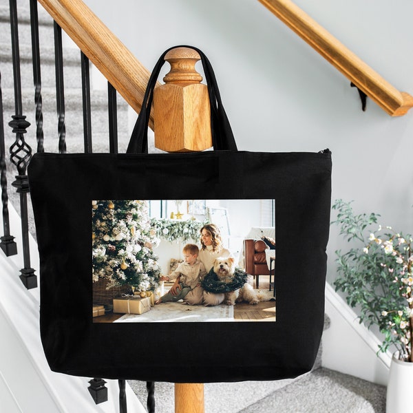 Family Photo Gift, Custom Photo Tote Bag, Tote Bag With Picture, Picture Tote Bag, Image Tote Bag, Best Gift for Family, Trendy Tote Bag