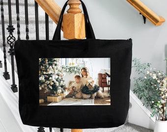 Family Photo Gift, Custom Photo Tote Bag, Tote Bag With Picture, Picture Tote Bag, Image Tote Bag, Best Gift for Family, Trendy Tote Bag