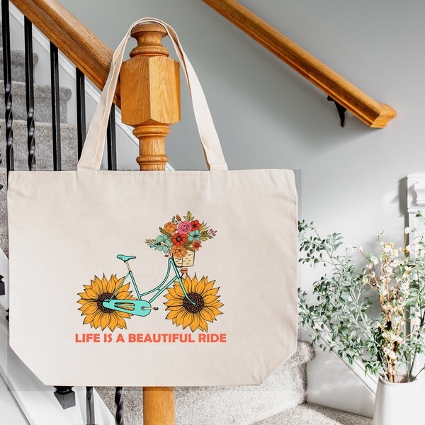 Flower Lover Bag, Bike Gift, Flower Lady, Bicycle Gift, Cyclists Gift, Wedding Gift, Floral Gift Bags, Road Trip Gifts, Travel Gifts