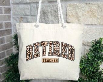 Retired Teacher Tote Bag, Retired Teacher Gift, Officially Retired, Retirement Gifts, Teacher Retirement Gift