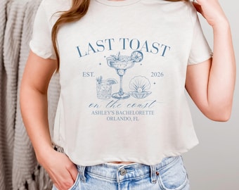 Custom Bach Shirts, Beach Bach Party, Custom Bachelorette Crop Tee, Last Toast Shirt, Bridal Crop Top, Custom Bridal Crop Top