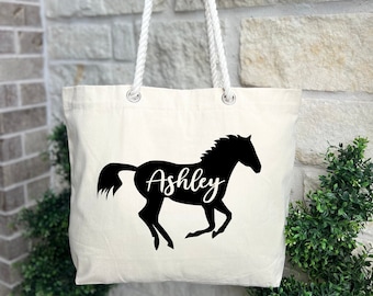 Personalized Horse Gifts, Horse Gifts, Personalized Gift, Christmas Tote Bag, Horse Lover Gift, Personalized Bag, Equestrian Gifts