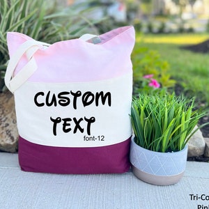 Personalized Tote Bag, Custom Text, Custom Logo Tote Bag, Personalized Gift, Girls Trip Gift, Custom Canvas Tote, Custom Tote Bag, Logo Bags