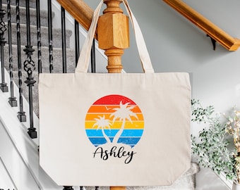 Personalized Summer Beach Tote Bag, Beach Wedding Gift, Beach Totes, Beach Party Favors, Custom Tote, Personalized Beach Tote Bag, Beach Bag
