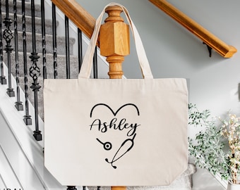 Personalized Nurse Bag, Nurse Graduation Gift, Nurse Tote Bag, Nurse Preceptor Gift, Nurse Bag and Totes For Work, Thank You Gift For Doctor