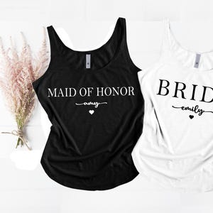 Bride Tank Tops, Maid Of Honor Shirt, Bridal Tank Top, Bridesmaid Tank, Bride Team Shirt