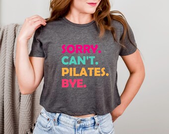 Pilates T shirts, Crop Top, Pilates Tops, Pilates Gifts, Sport Wear, Pilates Shirts, Pilates Teacher Gift