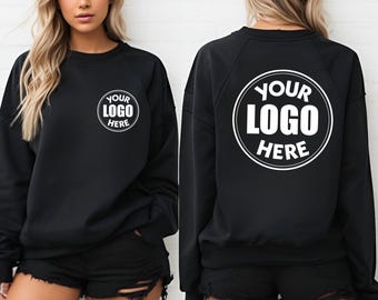 Custom Logo Sweatshirt, Front and Back Print Logo Sweater, Custom Text Sweater, Bulk Employee Gift, Sweatshirt Logo