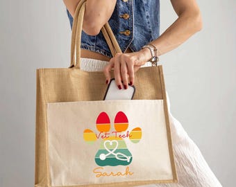 Custom Vet Nurse Tote, Veterinary Bags, Vet Graduation Gift, Veterinary Tote Bag, Vet Tech Grad Gift, Vet Tech Week Gifts, Vet Tech Bags