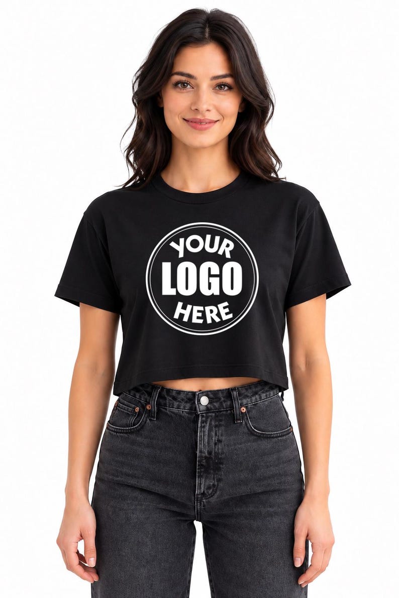 Custom Logo Crop Tee, Crop Tshirt Top, Crop Top Custom image 3