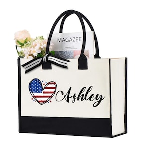 American Flag Tote, 4th of July Gift, Usa Tote Bag, American Flag Bag, Patriotic Tote, United States Flag