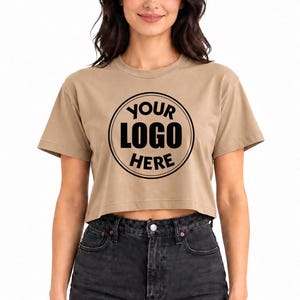 Custom Logo Crop Tee, Crop Tshirt Top, Crop Top Custom image 1