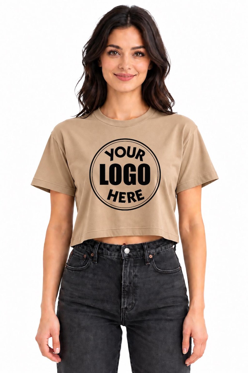 Custom Logo Crop Tee, Crop Tshirt Top, Crop Top Custom image 1