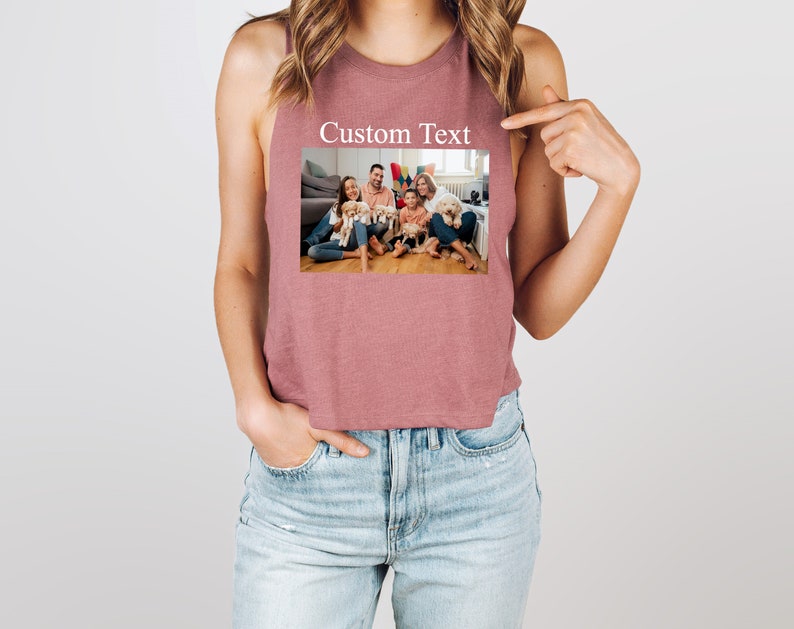Custom Crop Top, Custom Photo Gifts, Custom Image Crop Top, Custom Tshirt, Custom Shirt, Custom Photo Shirt image 6