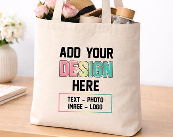 Custom Bulk Promotional Tote Bag, Personalized Text Bag, Custom Logo Tote Bag, Custom Photo Tote Bag, Custom Image Tote Bag, Your Logo Bag