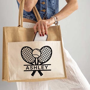 Custom Tennis Gift, Personalized Tennis Bag, Tennis Player Gift, Custom Tennis Tote