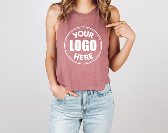 Custom Logo Crop Tank, Crop Tank Top, Logo Tank Top, Crop Top Custom