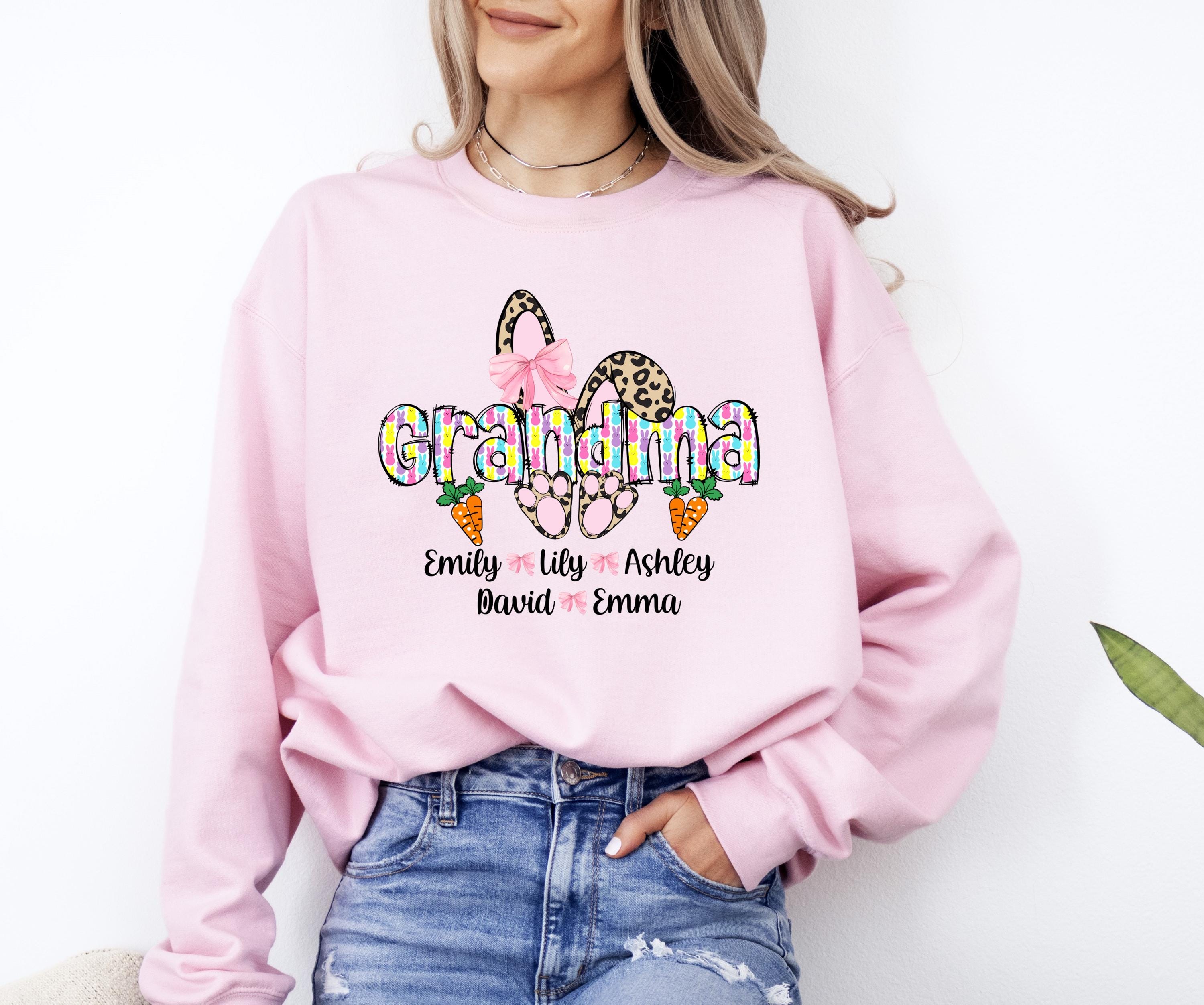 Custom Easter Grandma Sweatshirt, Easter Grandma Gift, Grandma Bunny Shirt, Easter Sweatshirt For Grandma, Easter Gift for Grandma