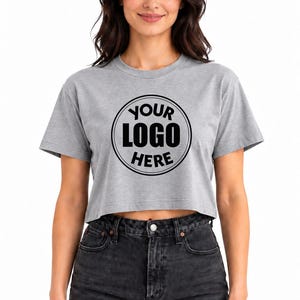 Custom Logo Crop Tee, Crop Tshirt Top, Crop Top Custom image 2