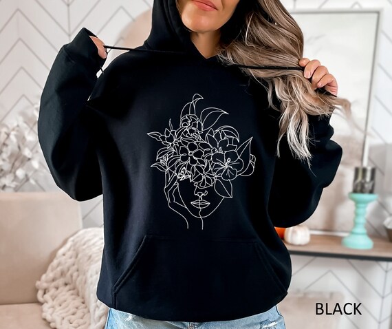 Flower Head Woman Hoodie, Flower Human Face, Woman With Flower Head Woman Hoodie, Flower Human Face, Woman With