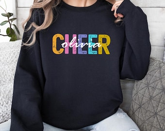Cheerleader Sweatshirt, Custom Cheer Girl Sweatshirt, Custom Cheer Sweater, Cheer Gifts, Cheer Hoodie, Cheerleader Gift, Cheer Apparel