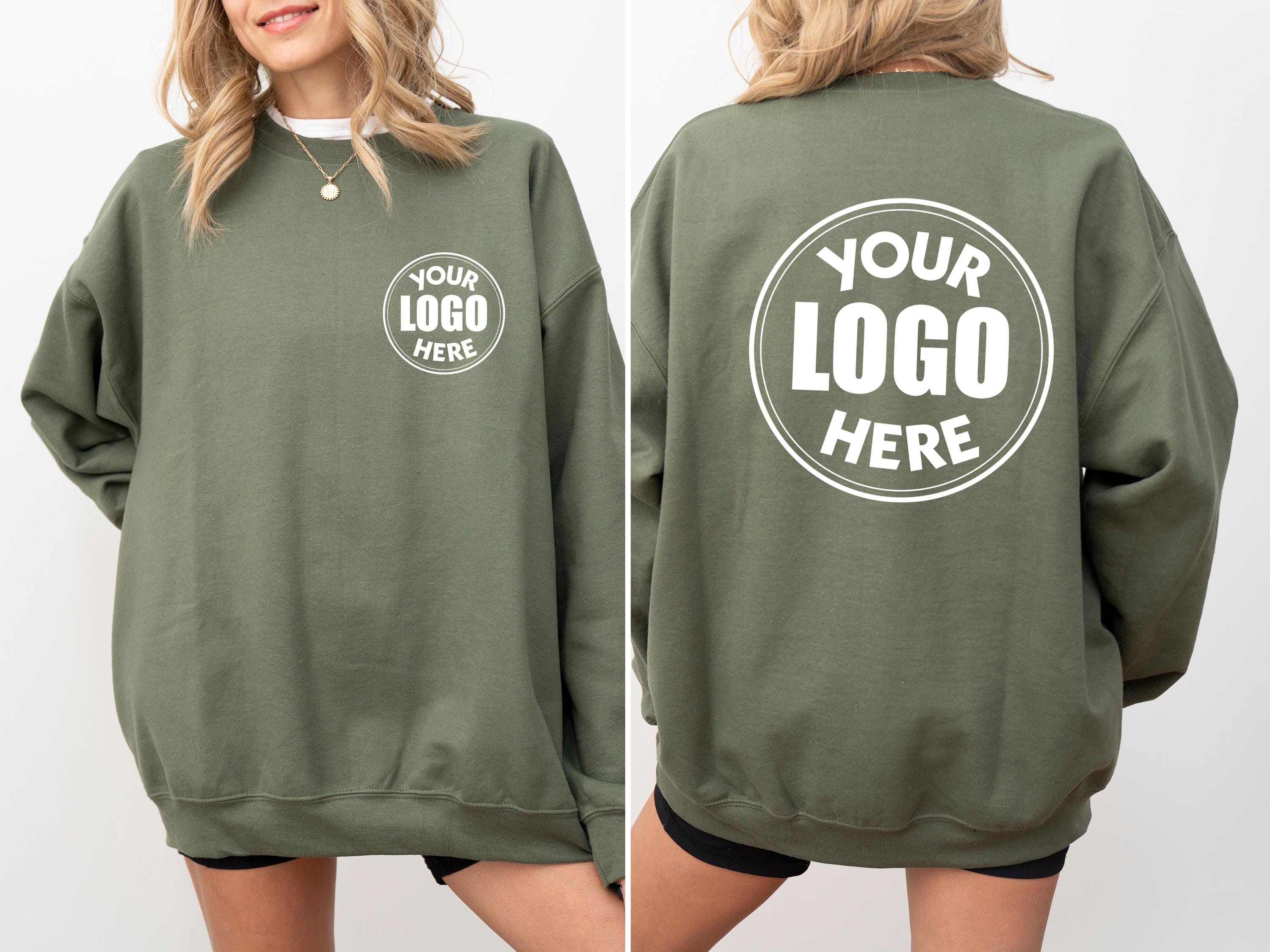 Custom Logo Sweatshirt, Front and Back Print Logo Sweater, Custom Text ...