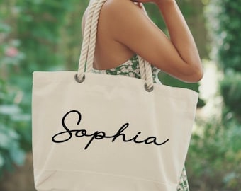 Custom Name Tote Bag, Bridesmaid Tote Bag, Custom Name Gift, Bachelorette Bag, Bridal Party Bag, Personalized Name Tote Bag, Wedding Gift