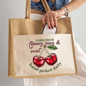 Cherry Bag, Cherry Lover Gifts, Cherry Accessories, Cherry Gifts, Cherry Gift Bag, Cherry Themed Party, Cherry Bags